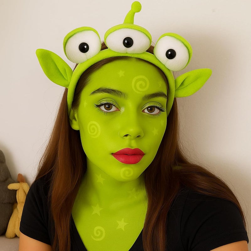 Mysense Alien Headband and Ogre Green Face Paint Kit,Alien Costume Accessories for Women Adults,Halloween Ears Headband for Cosplay Theme Parties - Image 2